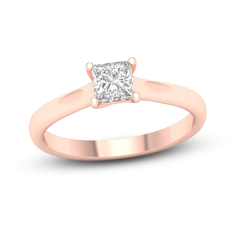 Diamond Solitaire Ring 3/4 ct tw Princess-cut 14K Rose Gold (SI2/I) ax1FDwGT