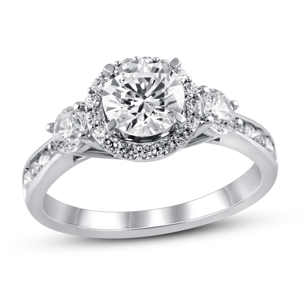 Diamond Engagement Ring 1-1/2 ct tw Round-cut 14K White Gold aztxRhnU