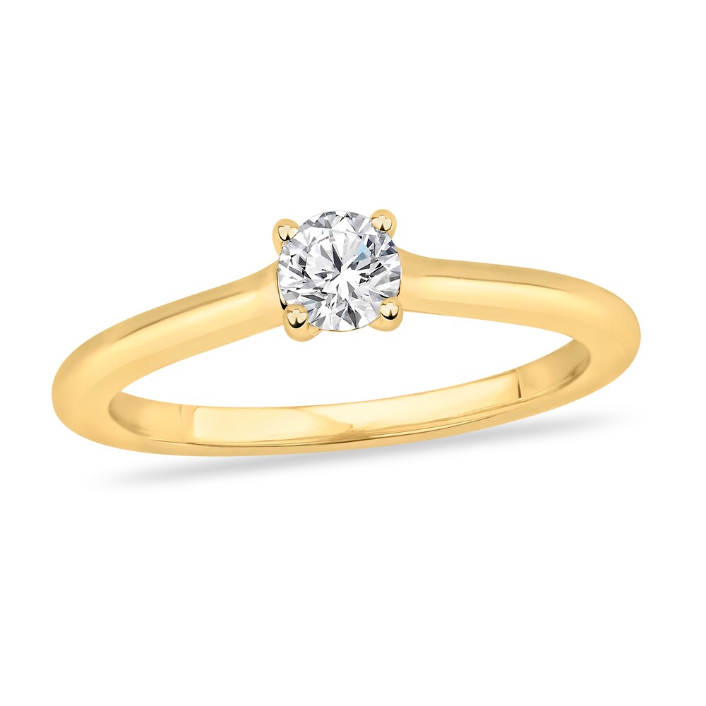 Diamond Solitaire Engagement Ring 1/3 ct tw Round-cut 14K Yellow Gold (I2/I) b0CeLHjL