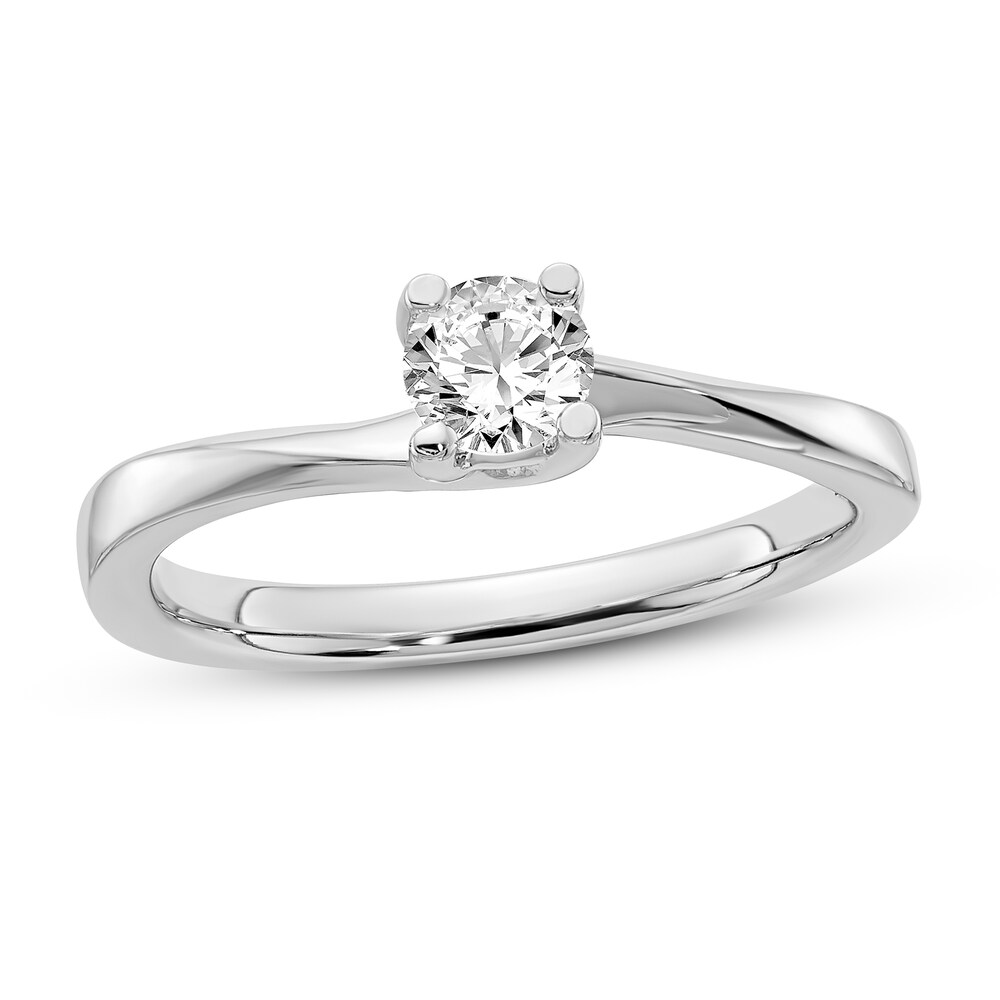 Diamond Solitaire Engagement Ring 1/3 ct tw Round 14K White Gold (I1/I) b0awkfIu