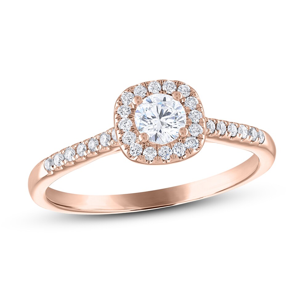 Diamond Engagement Ring 3/8 ct tw Round 14K Rose Gold b3LKqiCn