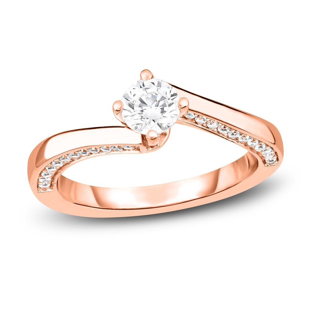 Diamond Engagement Ring 3/4 ct tw Round 14K Rose Gold b4E0eQ1t