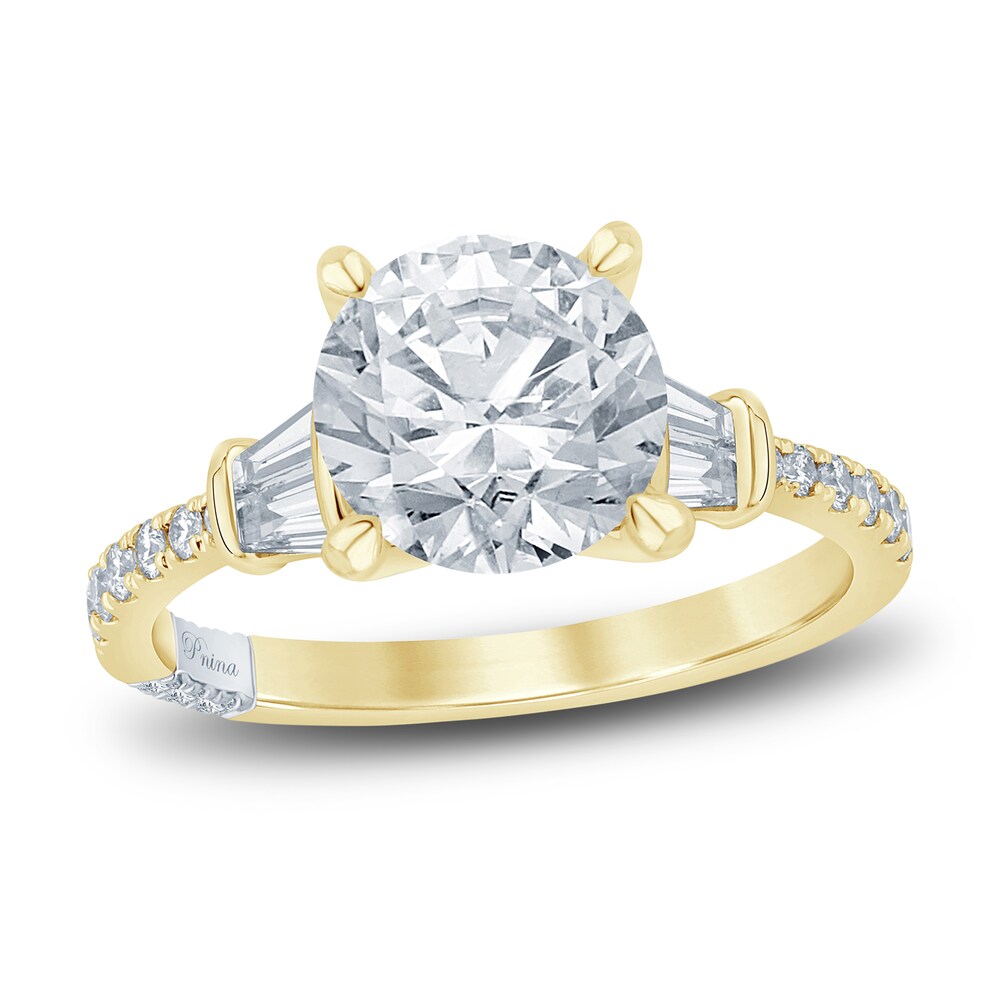 Pnina Tornai Diamond Engagement Ring 2-3/8 ct tw Round/Baguette 14K Yellow Gold b5wqJeab