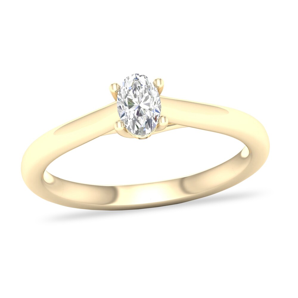 Diamond Solitaire Ring 1/3 ct tw Oval-cut 14K Yellow Gold (SI2/I) b9CFkgsp