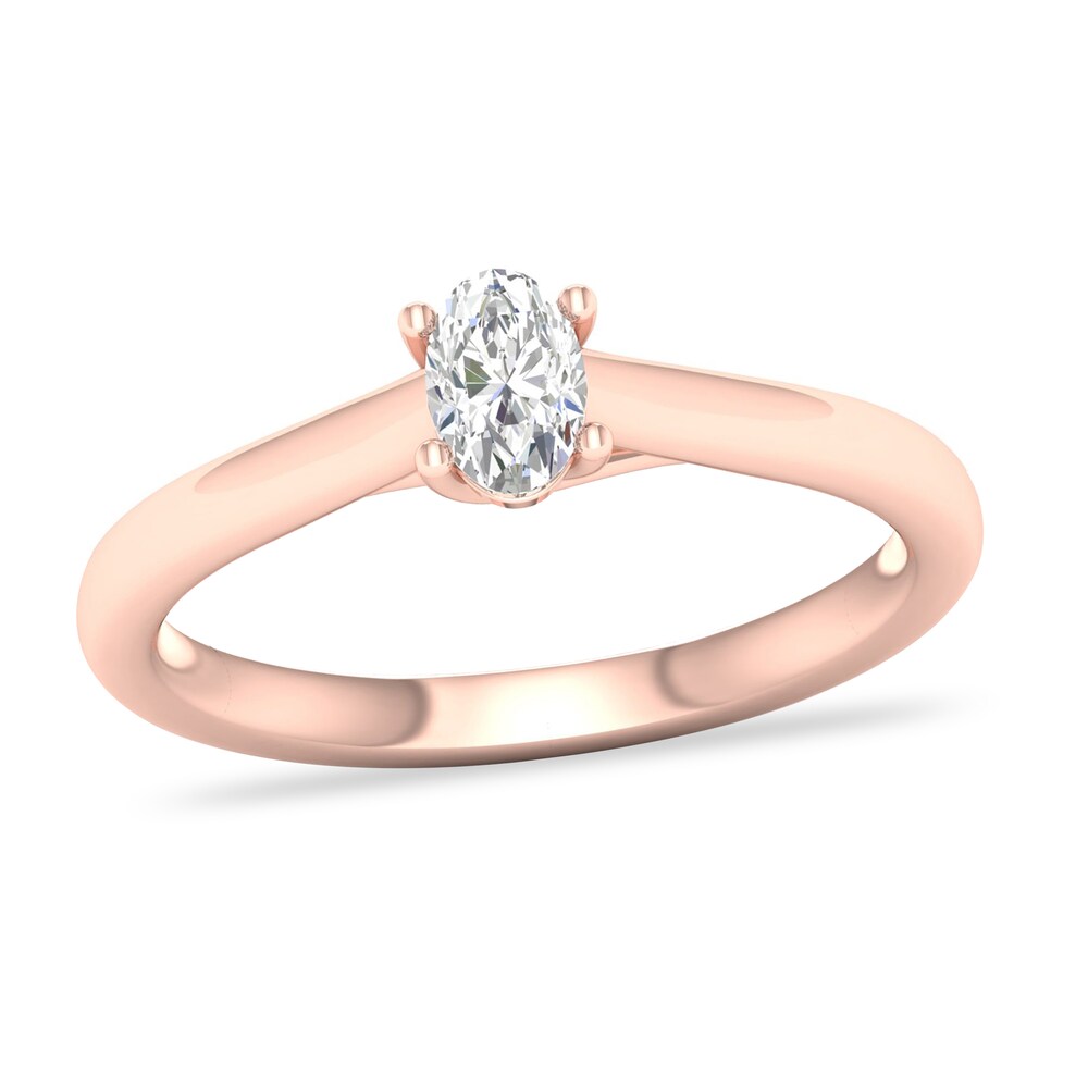 Diamond Solitaire Ring 1/3 ct tw Oval-cut 14K Rose Gold (SI2/I) b9S86BJJ