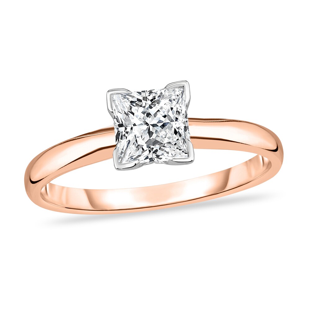 Diamond Solitaire Ring 5/8 ct tw Princess 14K Rose Gold (I1/I) bC4rvNTH