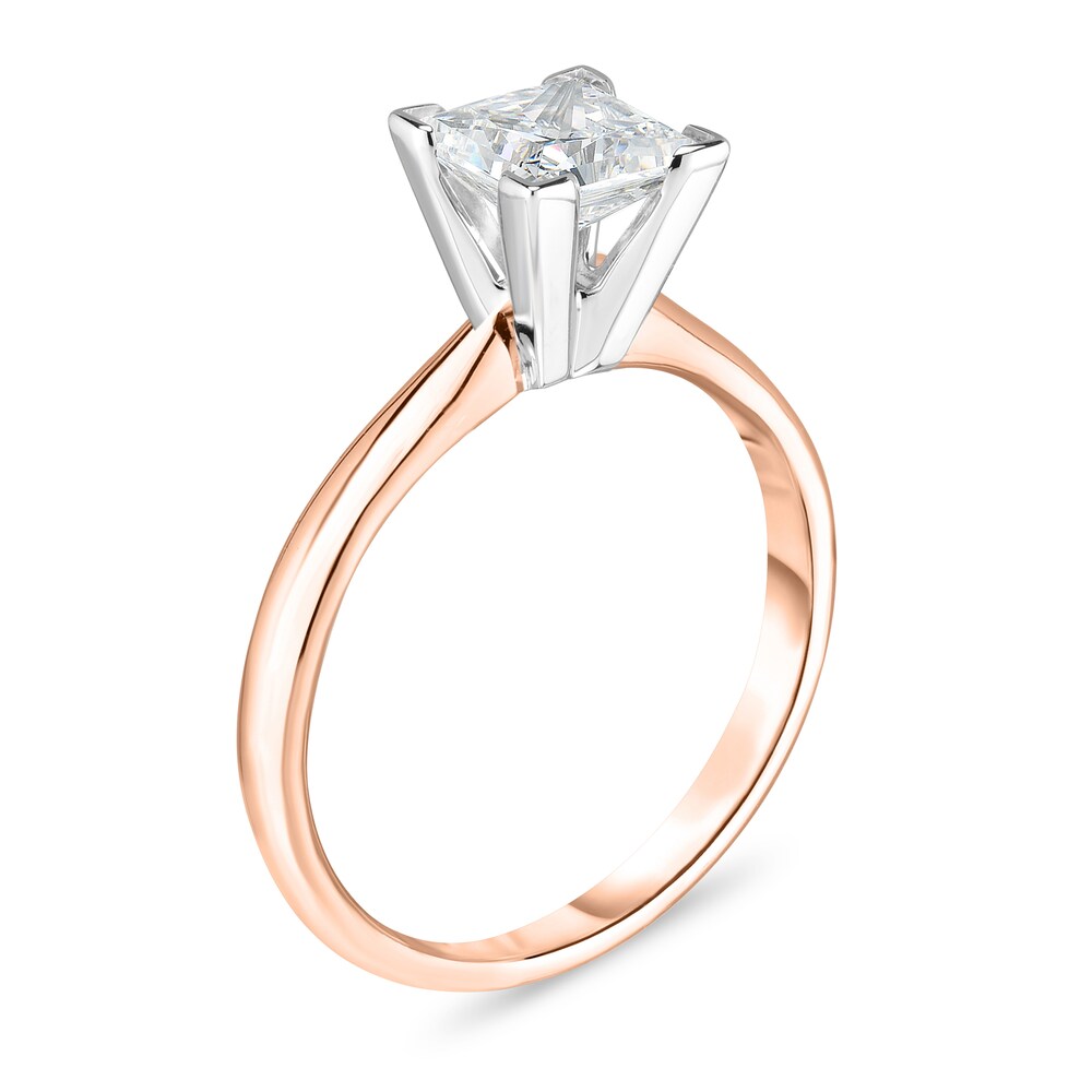 Diamond Solitaire Ring 5/8 ct tw Princess 14K Rose Gold (I1/I) bC4rvNTH