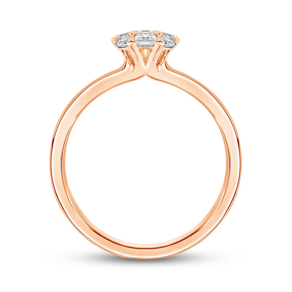 Diamond Engagement Ring 1/2 ct tw Round/Princess 14K Rose Gold bI7Sxl5w