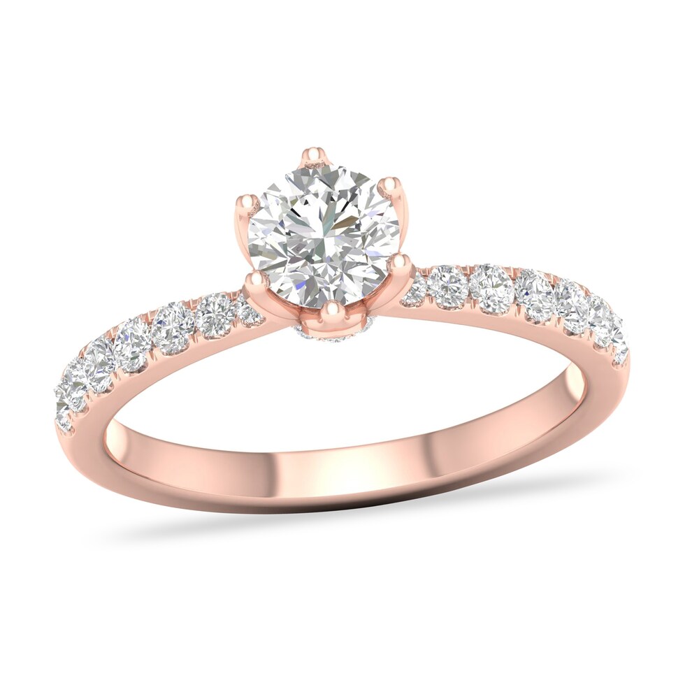 Diamond Ring 3/4 ct tw Round-cut 14K Rose Gold bNnyO04Y