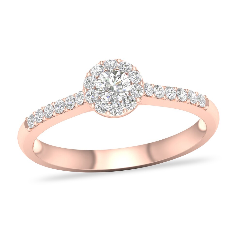 Diamond Ring 3/8 ct tw Round-cut 14K Rose Gold bQeXImOd