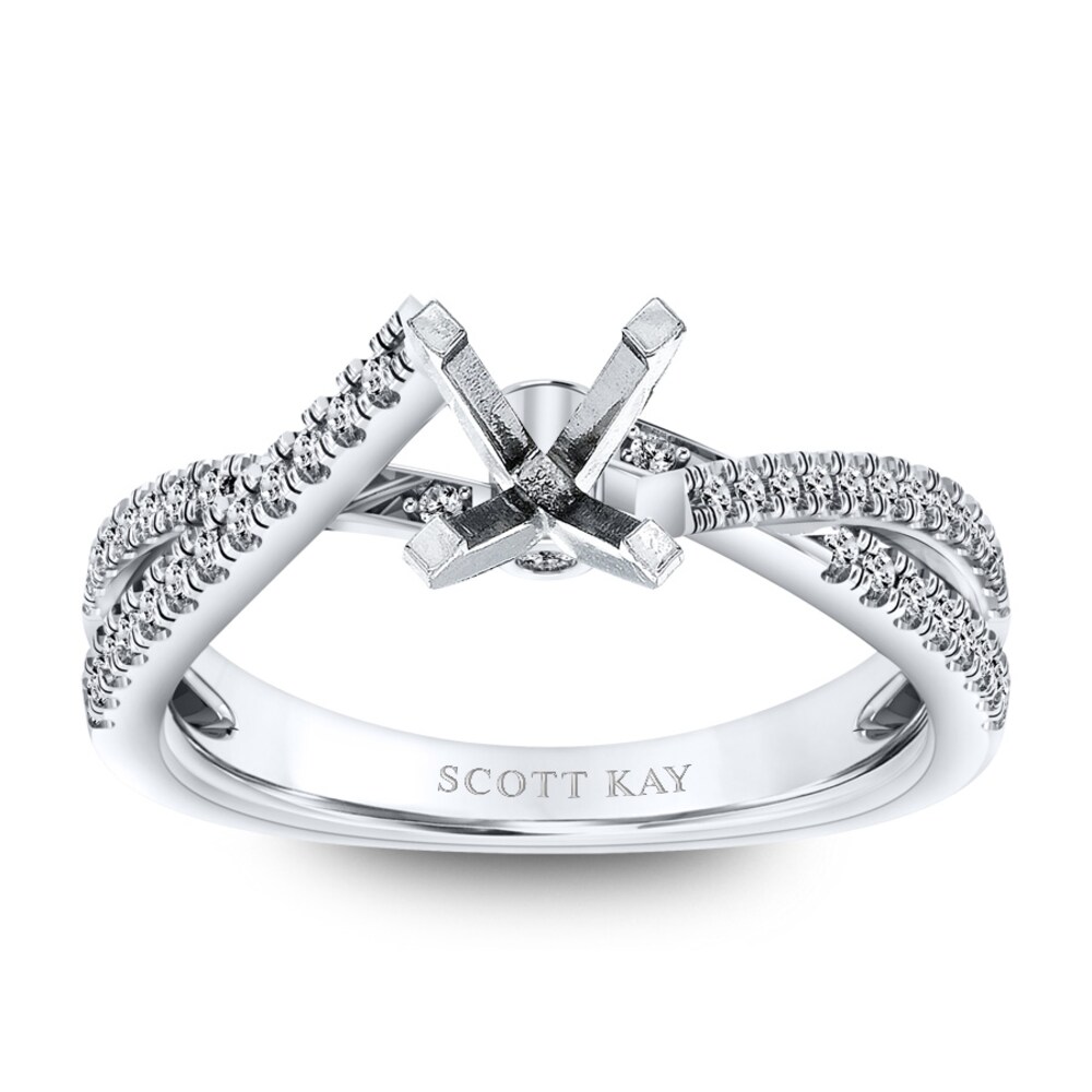 Scott Kay Diamond Ring Setting 1/4 ct tw Round 14K White Gold bVKbukcU