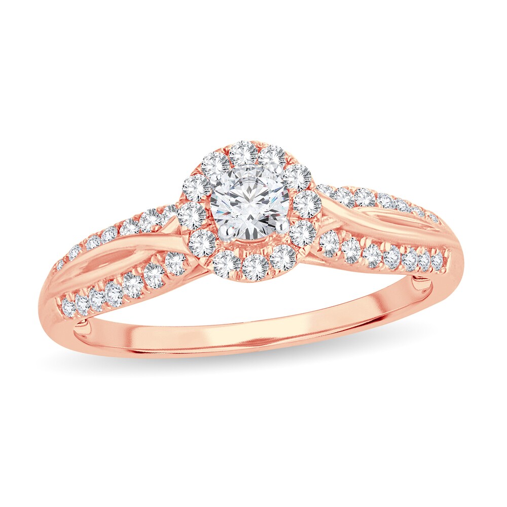 Diamond Ring 1/2 ct tw Round 14K Rose Gold bYLMuZOx