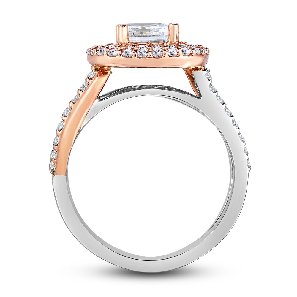 Diamond Engagement Ring 2 ct tw Princess/Round 14K Two-Tone Gold bbUMRd2h