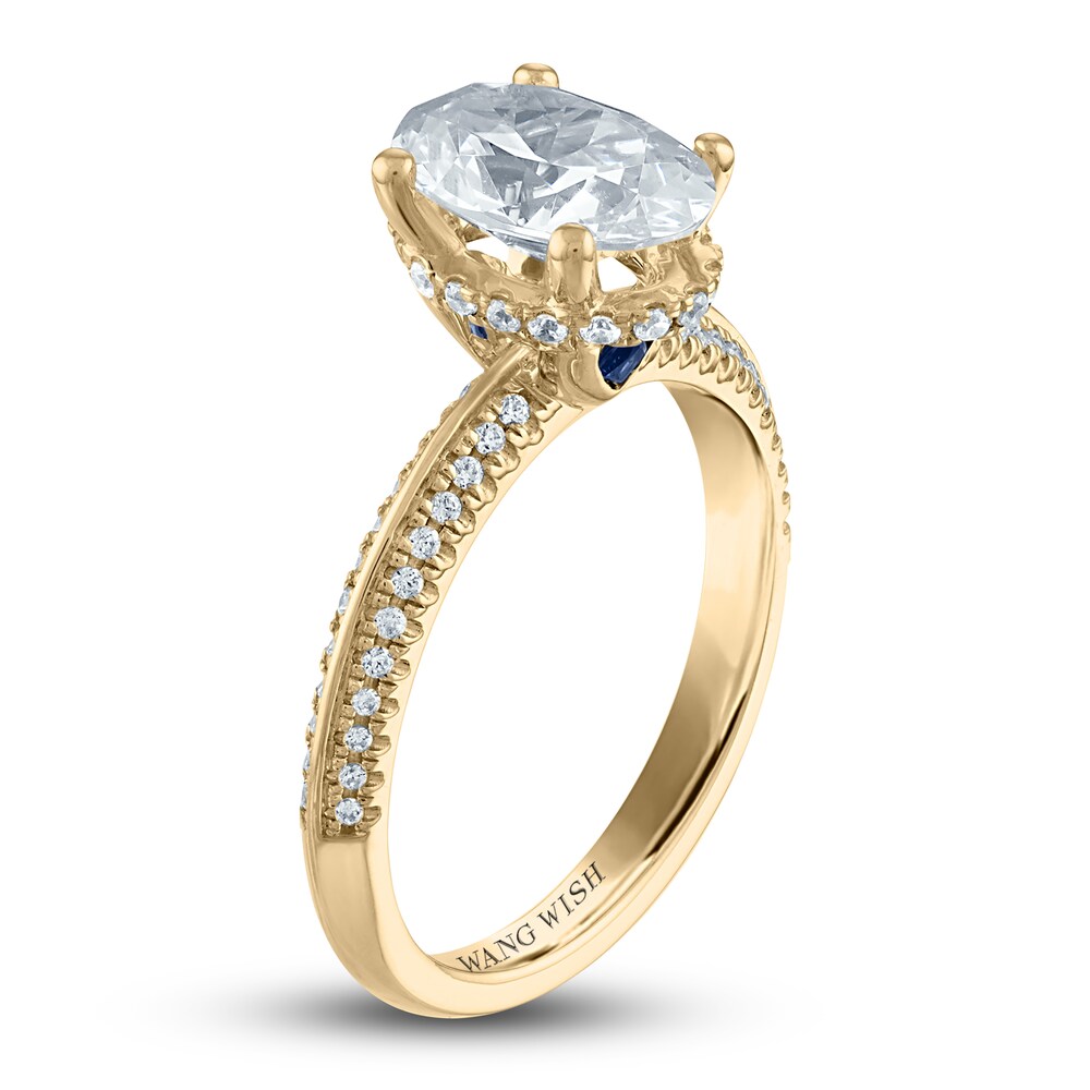 Vera Wang WISH Diamond Engagement Ring 2-1/4 ct tw Oval/Round 18K Yellow Gold bcMRfuN4