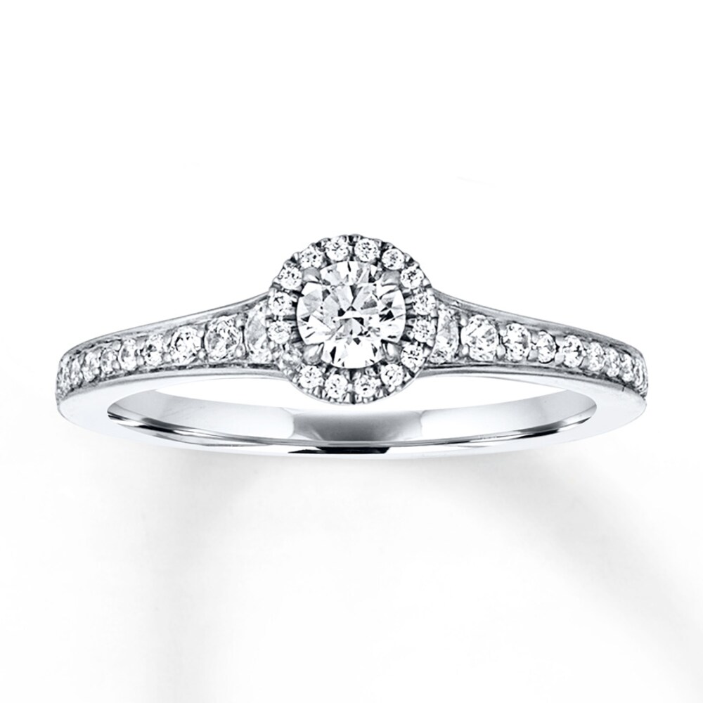 Diamond Engagement Ring 3/8 ct tw Round-cut 14K White Gold bhxIva5F