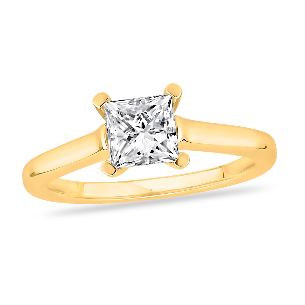 Diamond Solitaire Engagement Ring 2-1/2 ct tw Princess-cut 14K Yellow Gold (I2/I) bjvLRhiJ