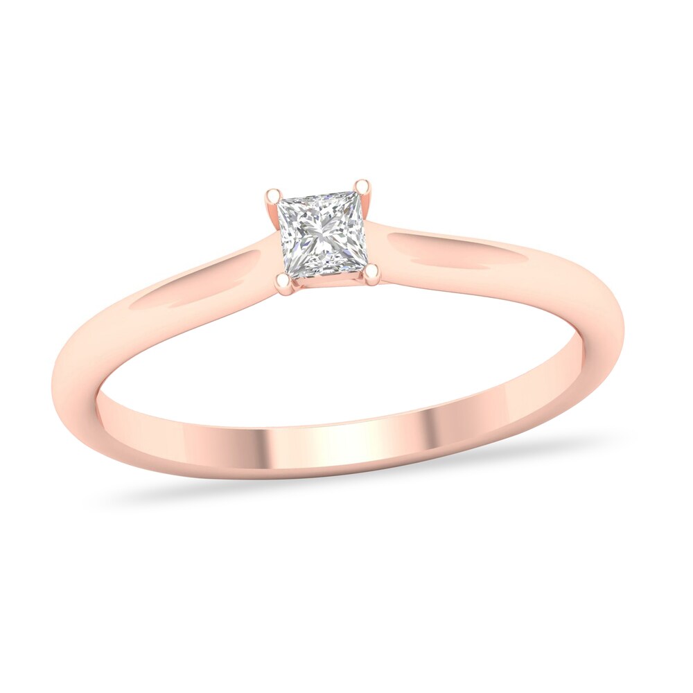 Diamond Solitaire Ring 1/6 ct tw Princess-cut 14K Rose Gold (SI2/I) bn93tlX0