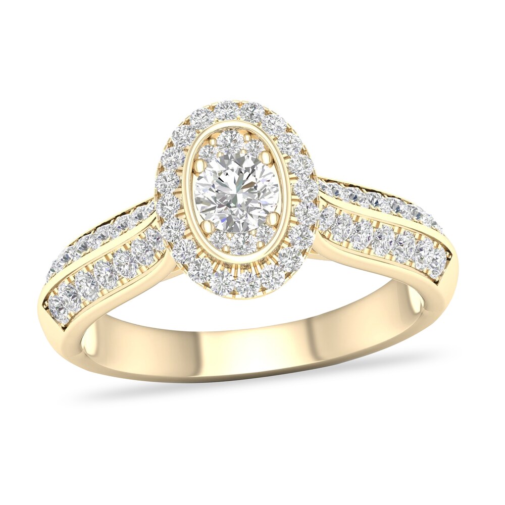 Diamond Ring 3/4 ct tw Round-cut 14K Yellow Gold boq3LOXs