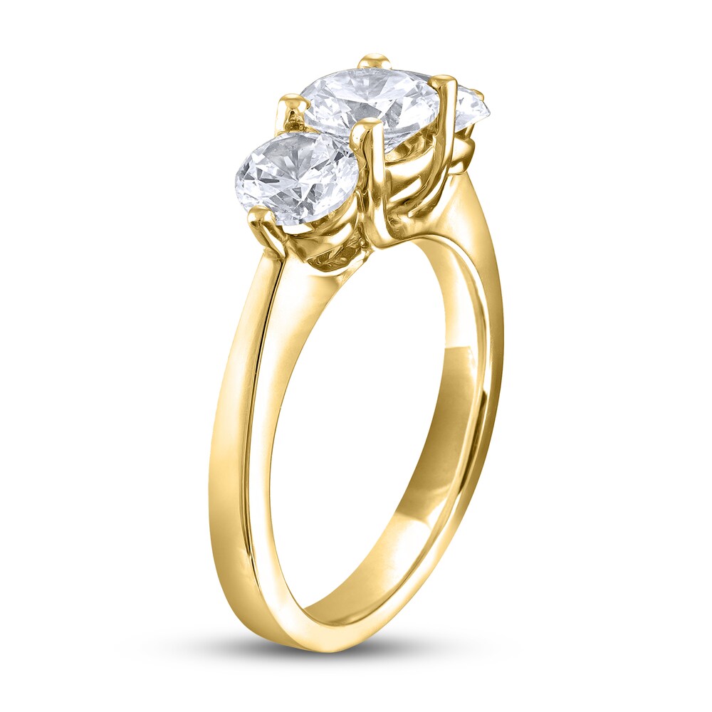 Diamond 3-Stone Ring 2 ct tw Round 14K Yellow Gold bqMlfOGX