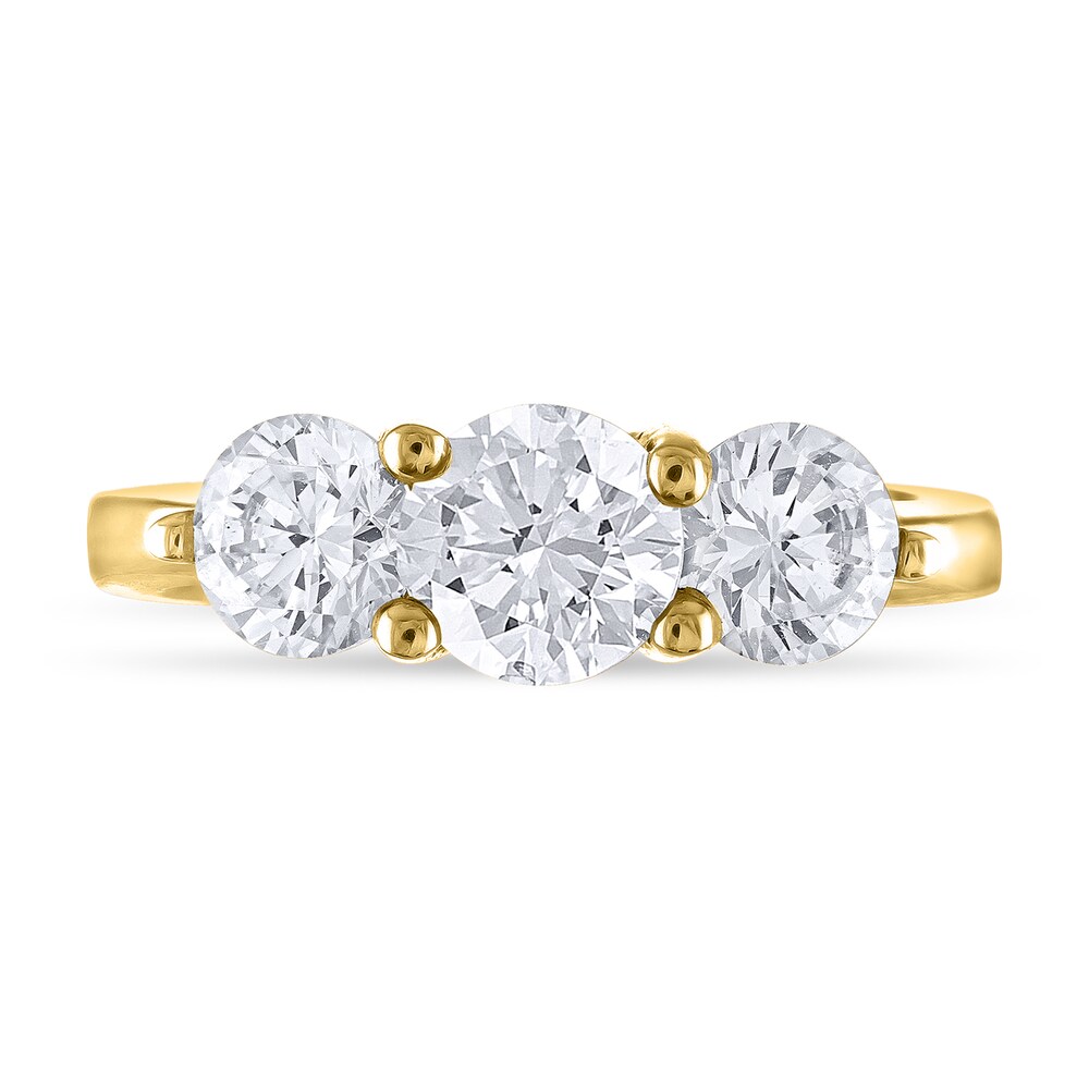 Diamond 3-Stone Ring 2 ct tw Round 14K Yellow Gold bqMlfOGX