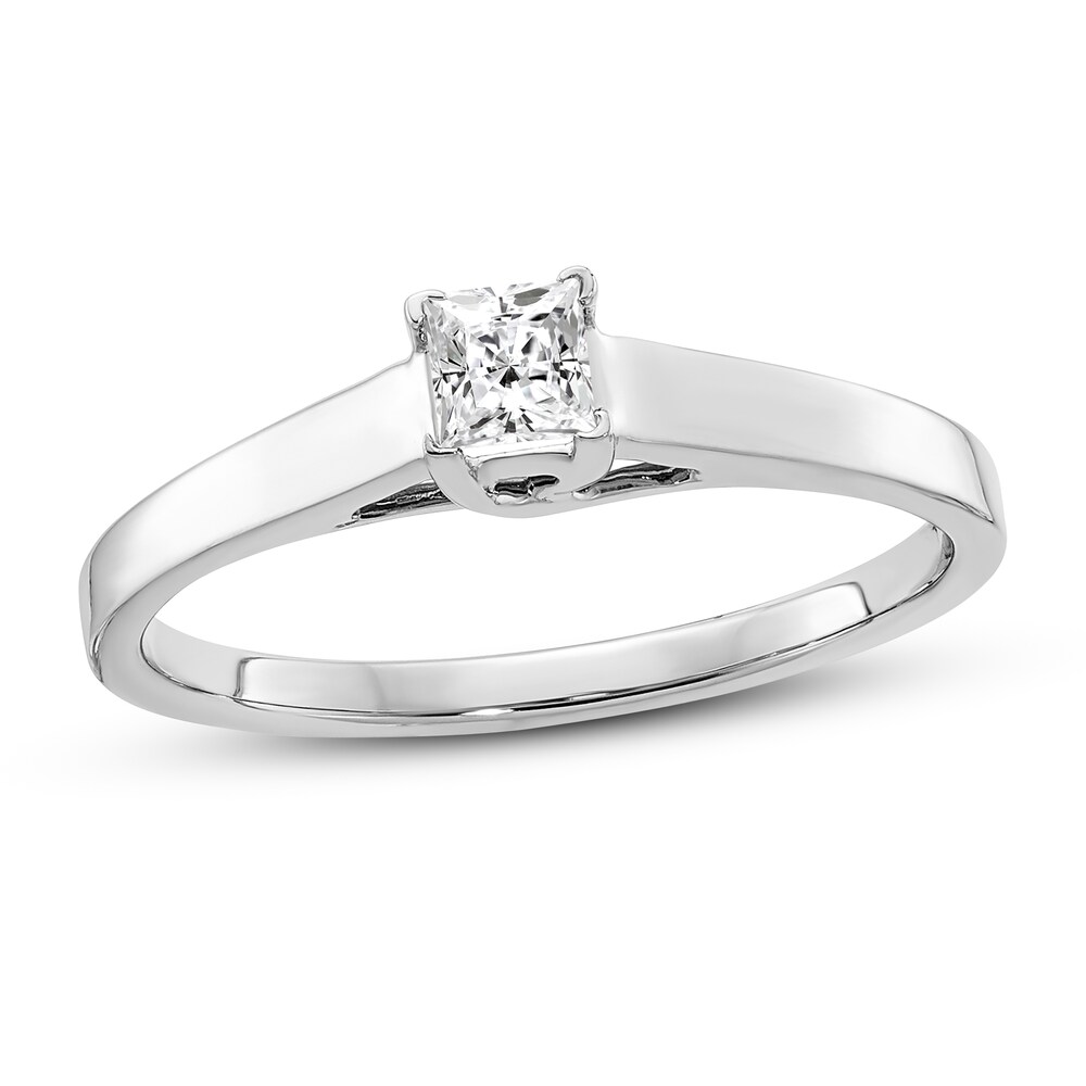 Diamond Solitaire Engagement Ring 1/4 ct tw Princess 14K White Gold (I1/I) bvKCJiZW