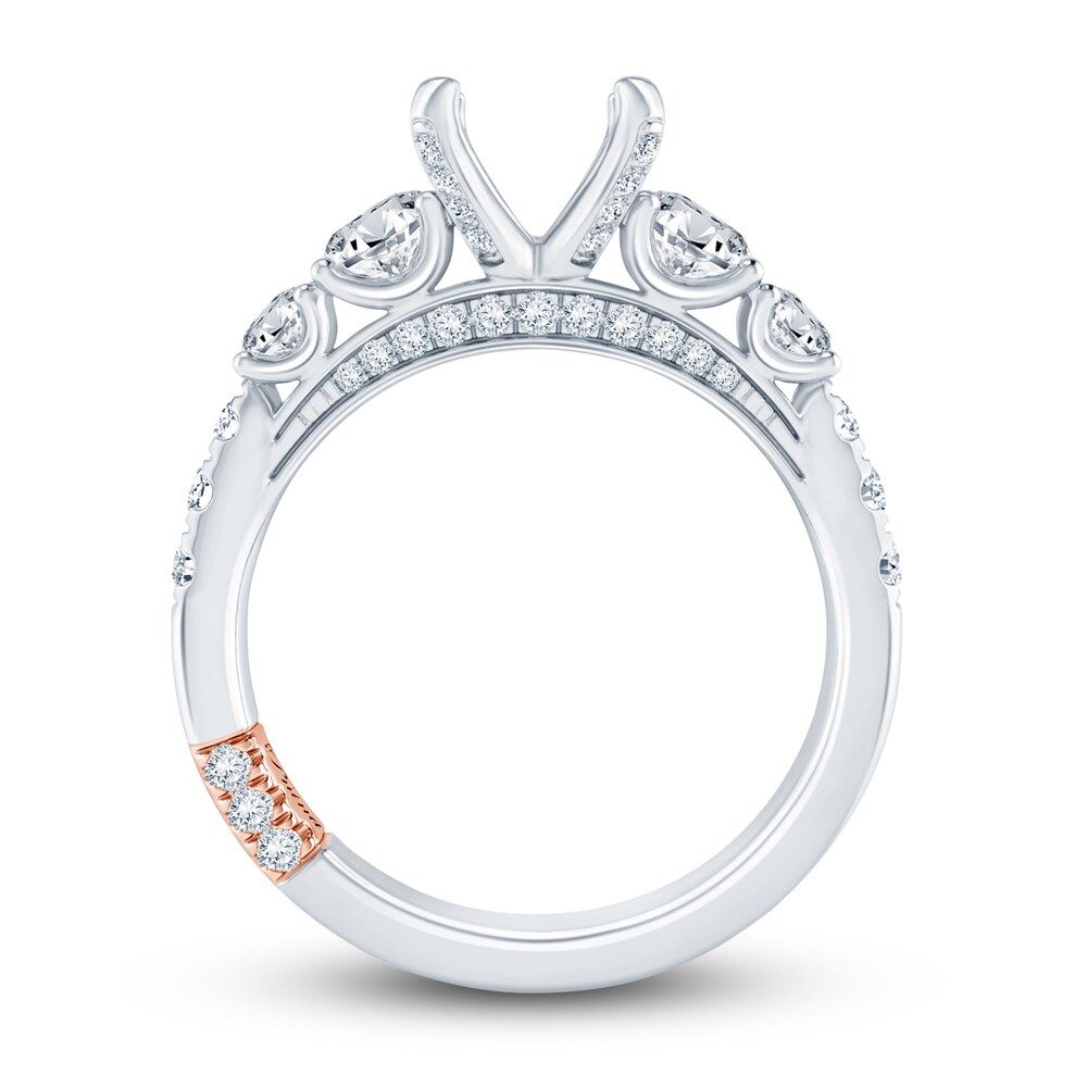 Pnina Tornai Lab-Created Diamond Engagement Ring Setting 1-1/4 ct tw Round 14K White Gold c9YKGC6o