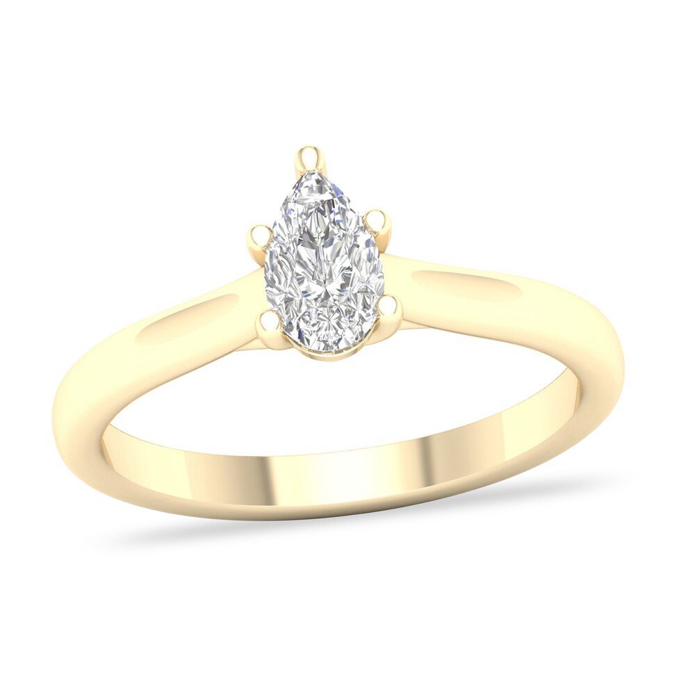 Diamond Solitaire Ring 1/2 ct tw Pear-shaped 14K Yellow Gold (SI2/I) cABVwG62
