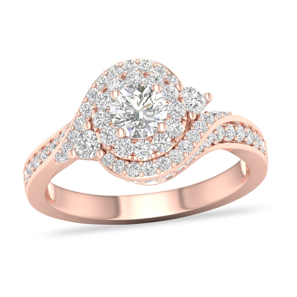 Diamond Ring 1 ct tw Round-cut 14K Rose Gold cFnrnAWs