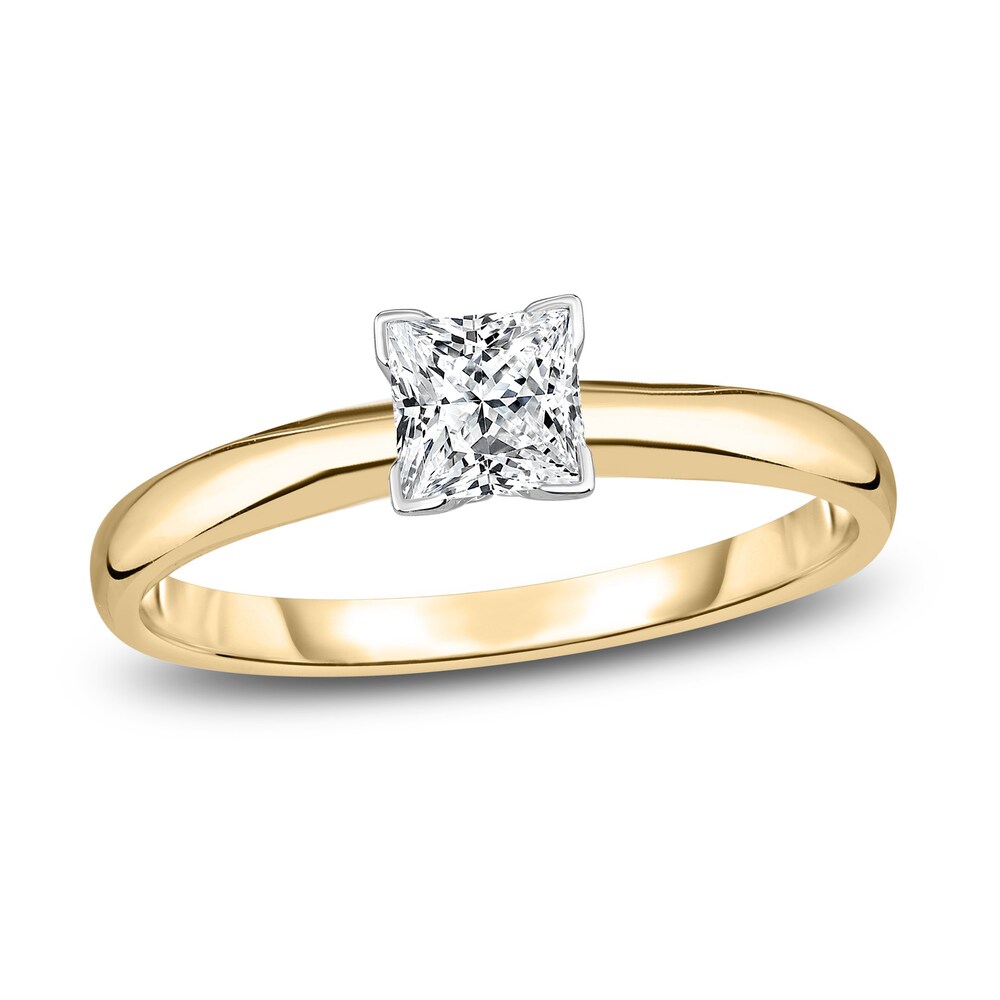 Diamond Solitaire Engagement Ring 1/4 ct tw Princess 14K Yellow Gold (I2/I) cITZGbsc