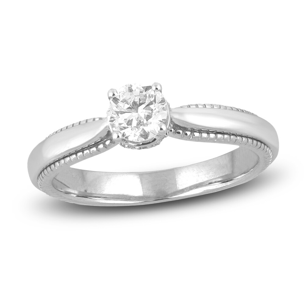 Diamond Engagement Ring 1/2 ct tw Round 14K White Gold cKn7pIXQ