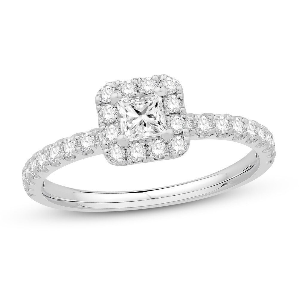 Diamond Engagement Ring 5/8 ct tw Princess/Round 14K White Gold cRWfoSBp