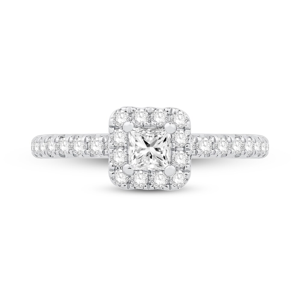 Diamond Engagement Ring 5/8 ct tw Princess/Round 14K White Gold cRWfoSBp