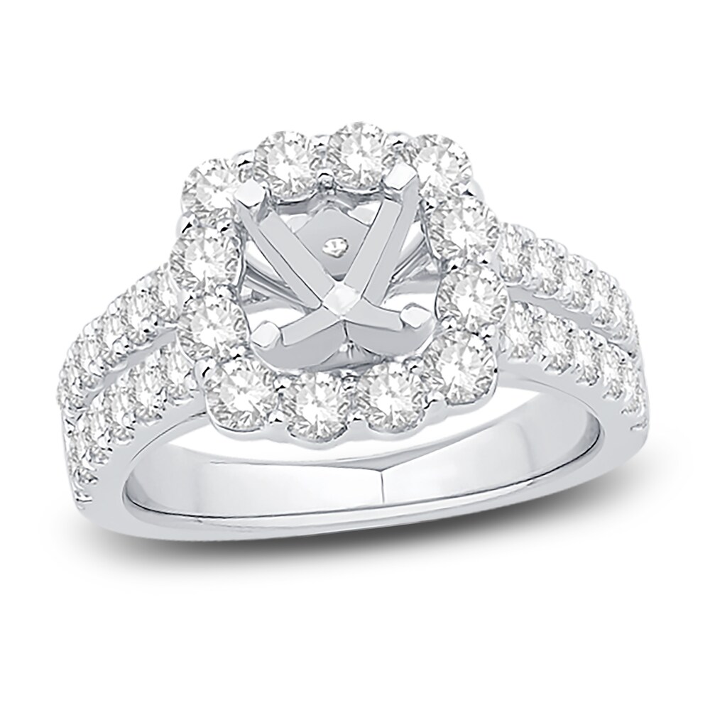 Engagement Ring 1-1/2 ct tw Round 14K White Gold cUoWArsU