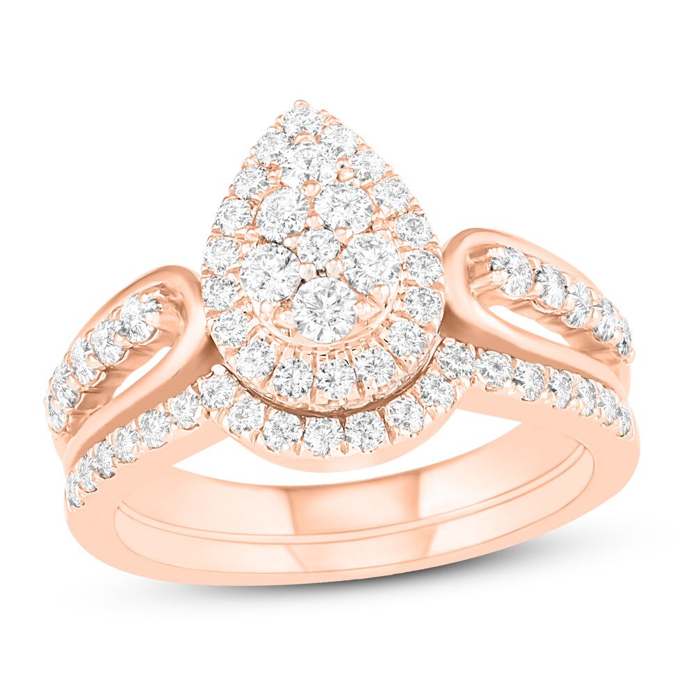 Diamond Bridal Set 1 ct tw Round 14K Rose Gold cZqbQzRJ