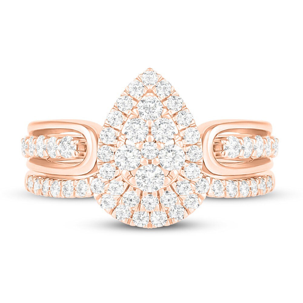 Diamond Bridal Set 1 ct tw Round 14K Rose Gold cZqbQzRJ