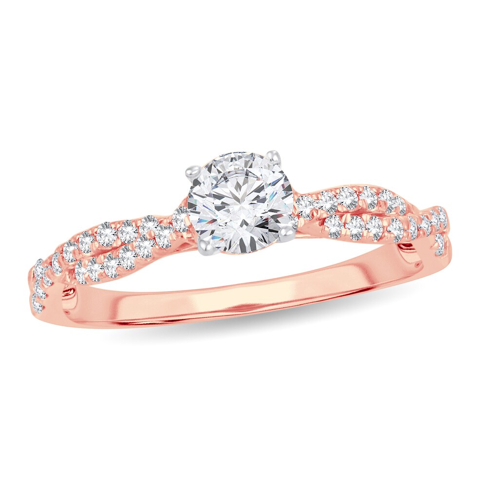 Diamond Ring 3/4 ct tw Round 14K Rose Gold chaSRYpu