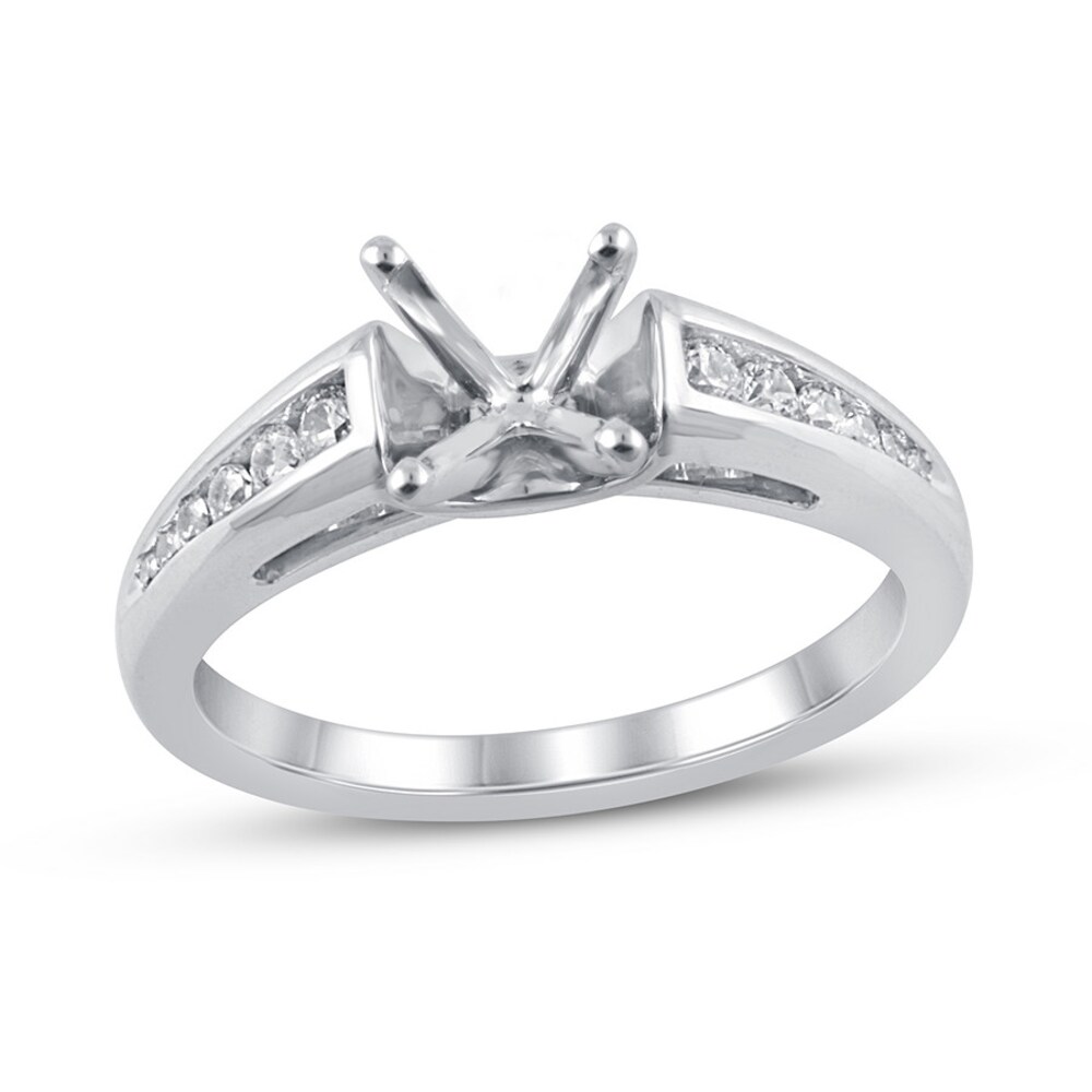 Diamond Ring Setting 1/4 ct tw Round-cut Platinum cifuPQeC