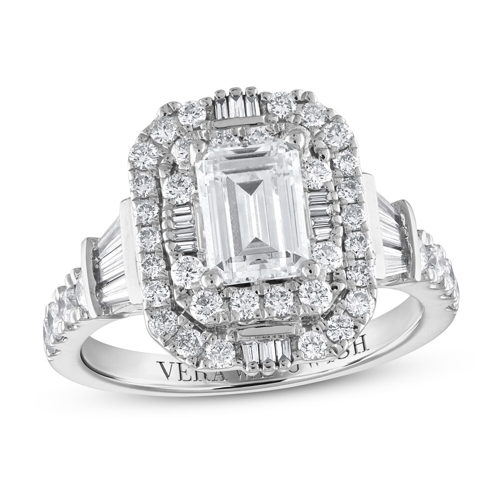 Vera Wang WISH Diamond Engagement Ring 2 ct tw Baguette/Emerald/Round 14K White Gold cnskuFyJ