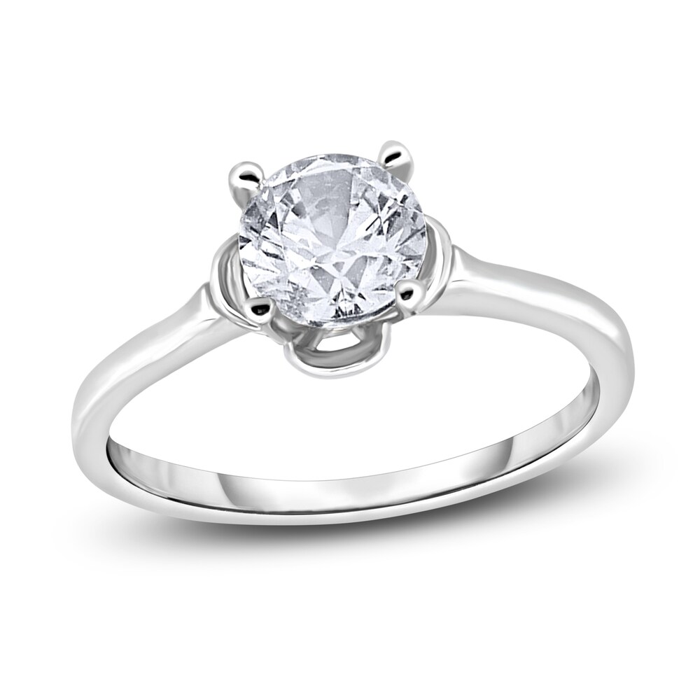 Diamond Solitaire Floral Engagement Ring 1-1/2 ct tw Round 14K White Gold (I2/I) coci41OH