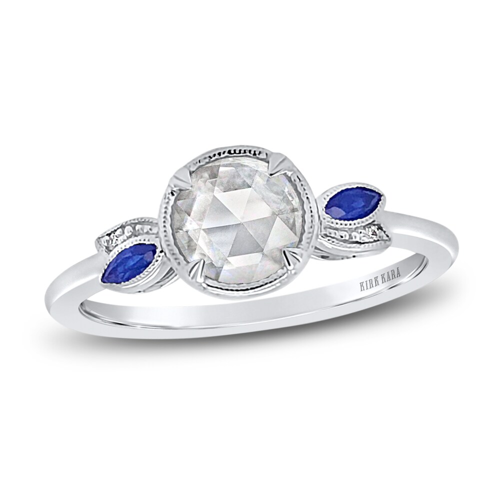 Kirk Kara Natural Blue Sapphire Engagement Ring 1/2 ct tw Rose-cut 14K White Gold cuZJAZhF