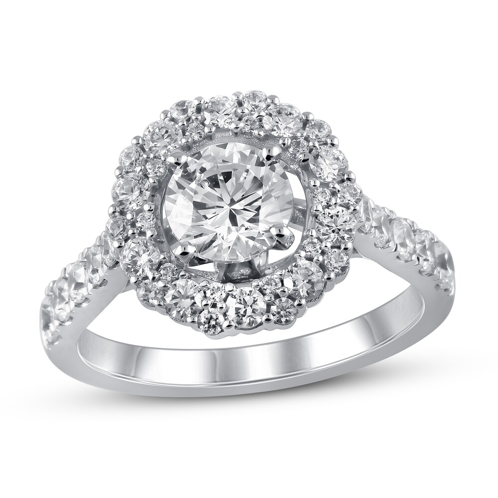 Diamond Engagement Ring 2 ct tw Round 14K White Gold cuk1cals