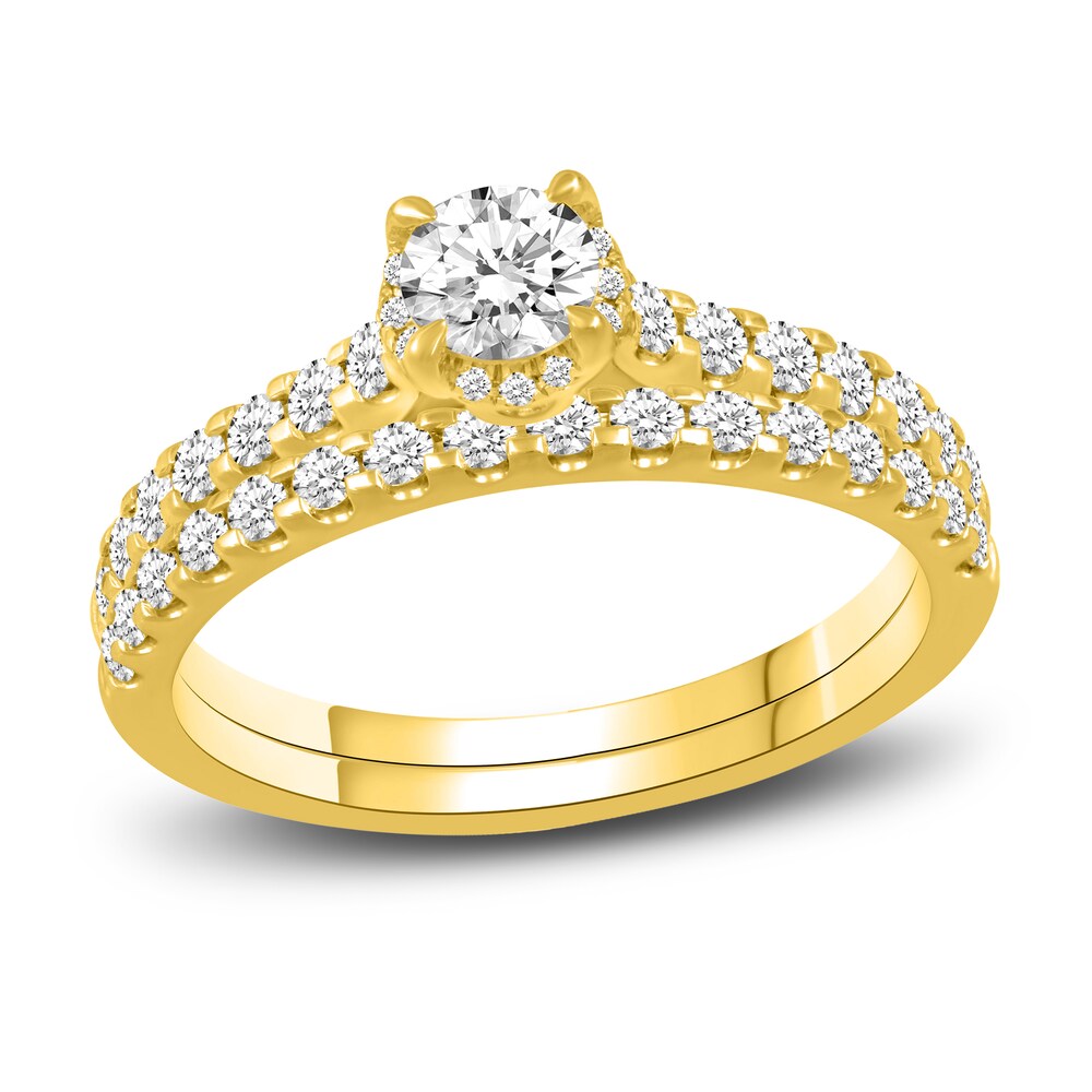 Diamond Bridal Set 1 ct tw Round 14K Yellow Gold d7RBFeb0