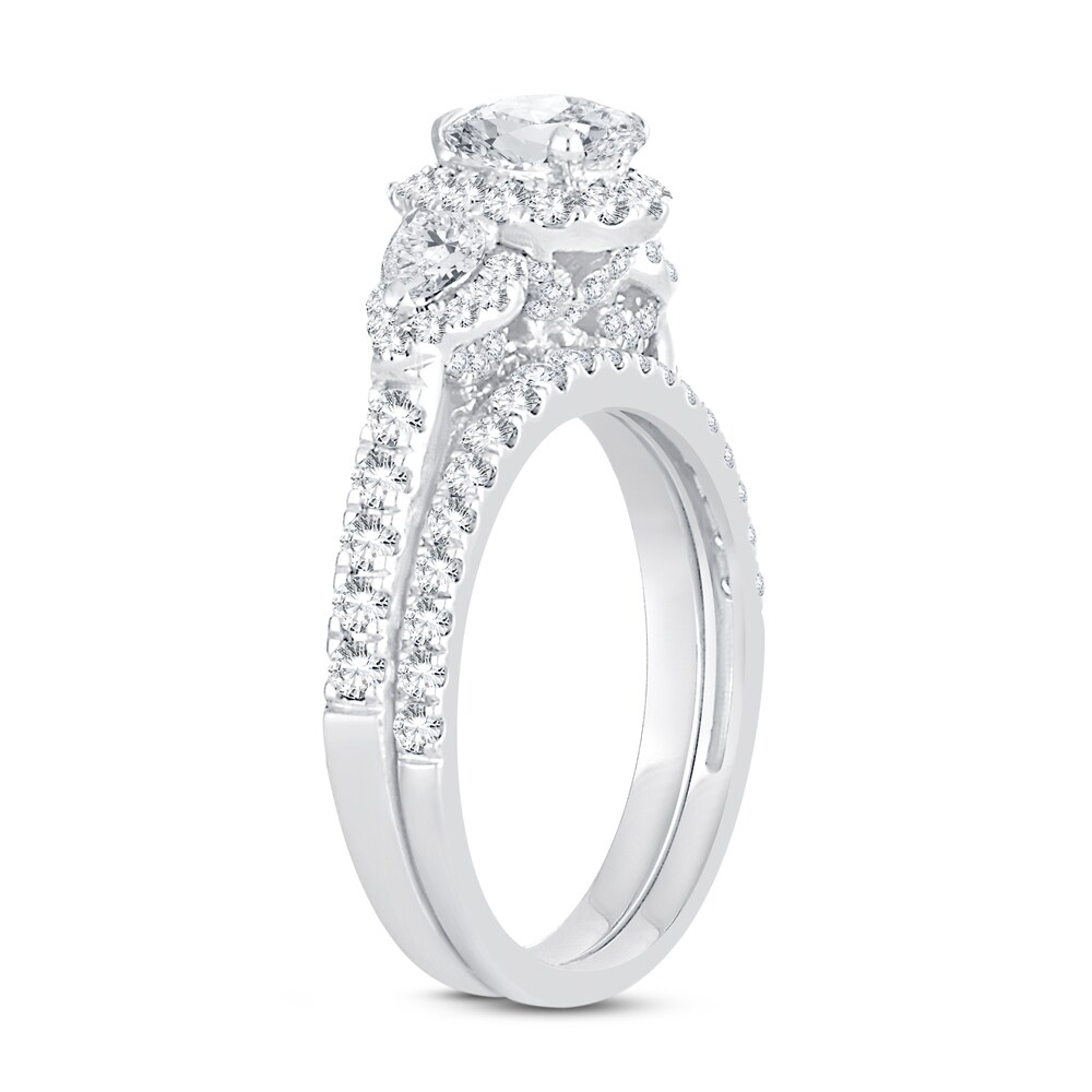 Diamond Bridal Set 2 ct tw Pear-shaped/Round-cut 14K White Gold dUgQnhTK