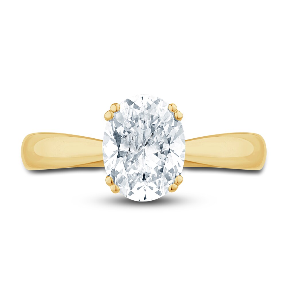 Pnina Tornai Lab-Created Diamond Engagement Ring 2-1/5 ct tw Oval/Round 14K Yellow Gold dXZT3cPC