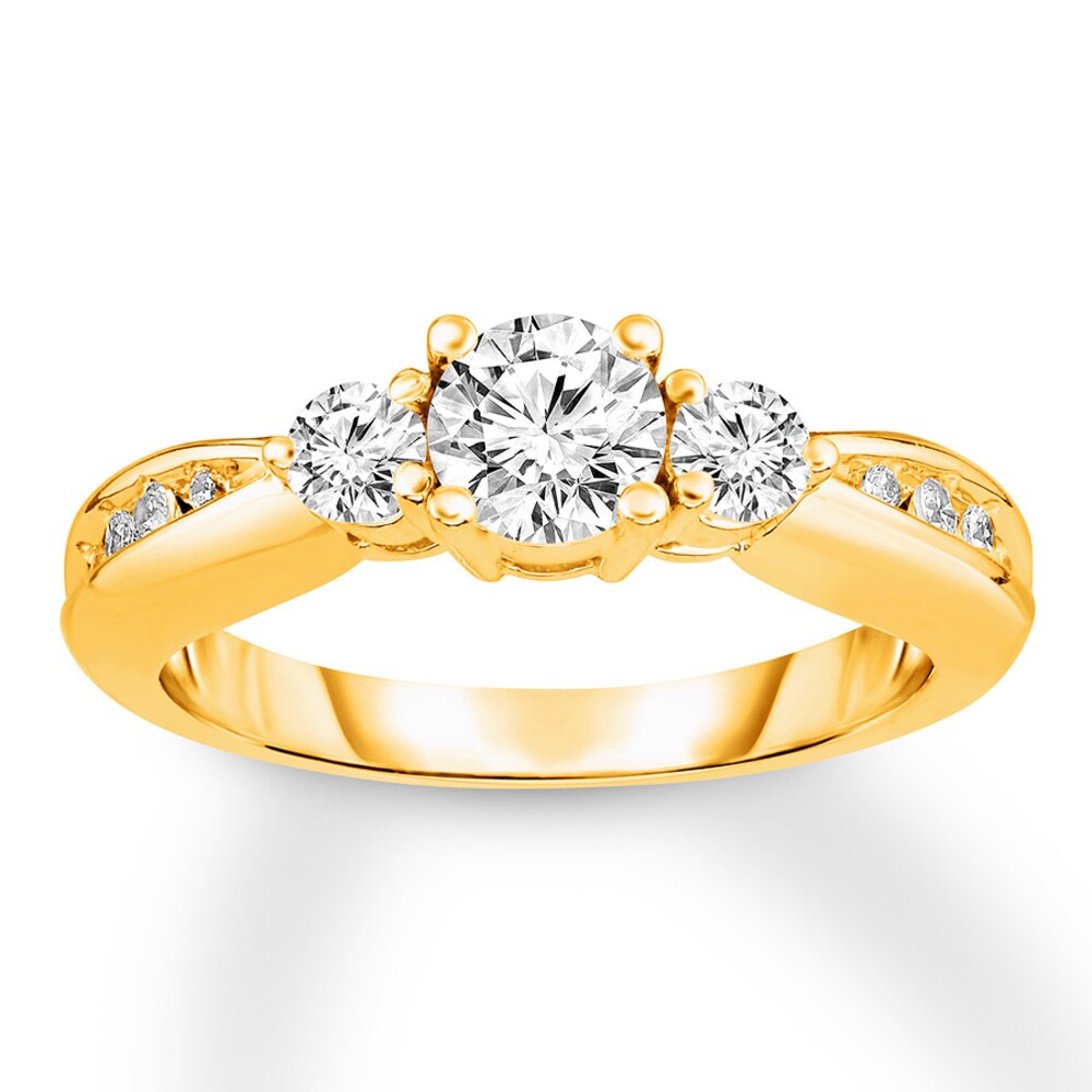 Diamond Engagement Ring 7/8 ct tw Round-cut 14K Yellow Gold dcOTiKJ4