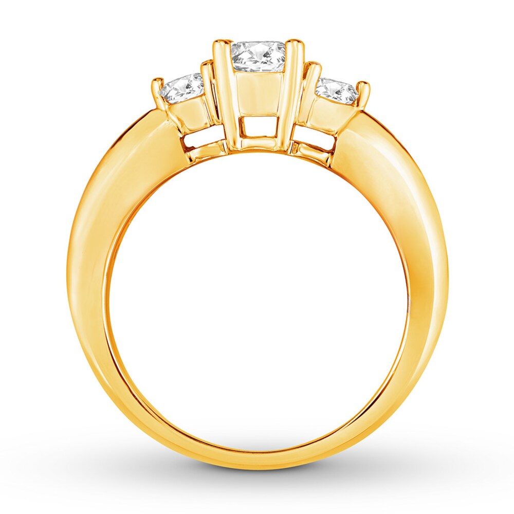 Diamond Engagement Ring 7/8 ct tw Round-cut 14K Yellow Gold dcOTiKJ4