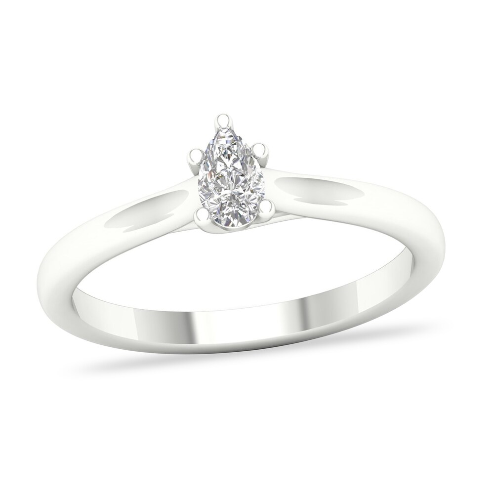 Diamond Solitaire Ring 1/4 ct tw Pear-shaped 14K White Gold (SI2/I) ddBUPoWH