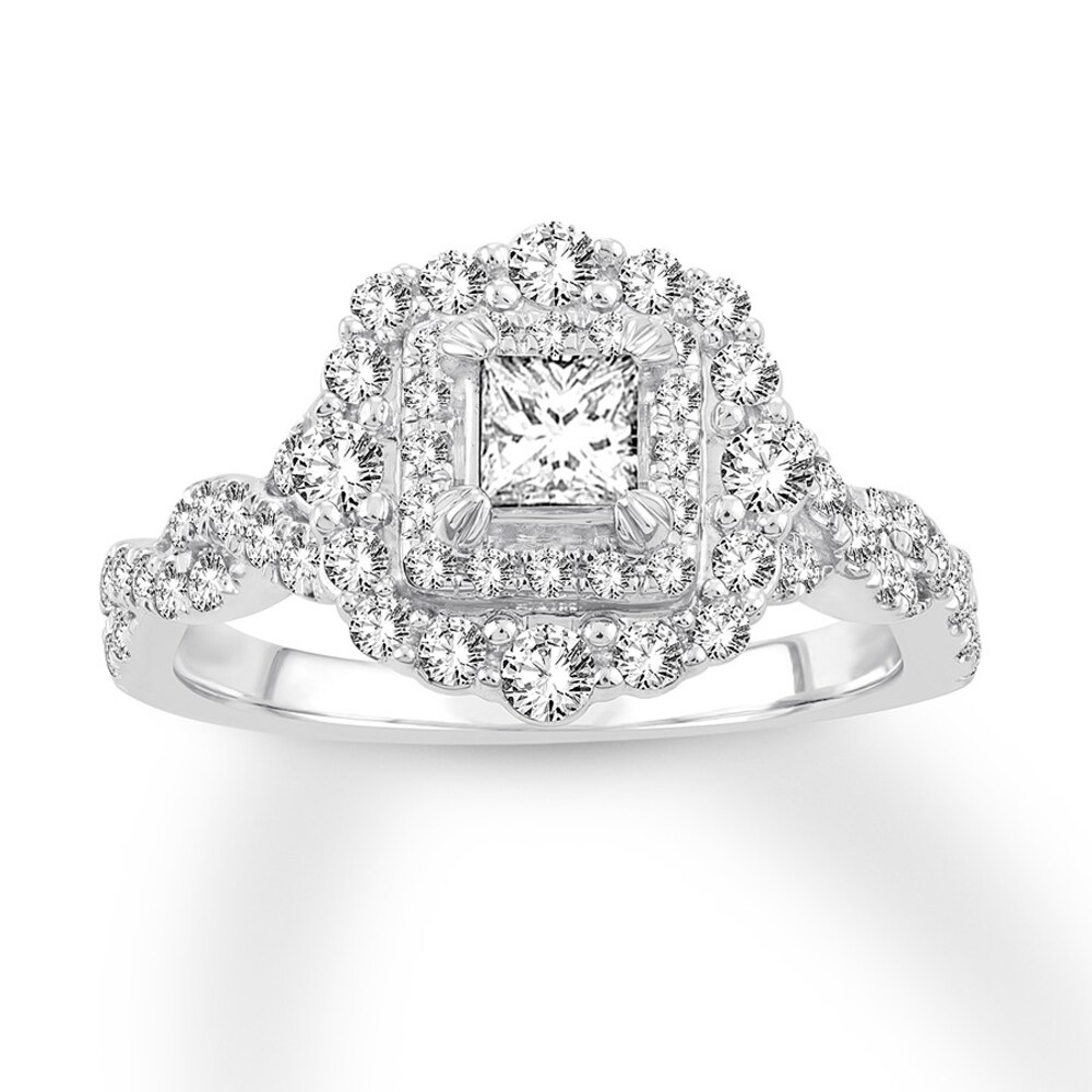 Diamond Engagement Ring 1 ct tw Princess-cut 14K White Gold dr4nb1ze