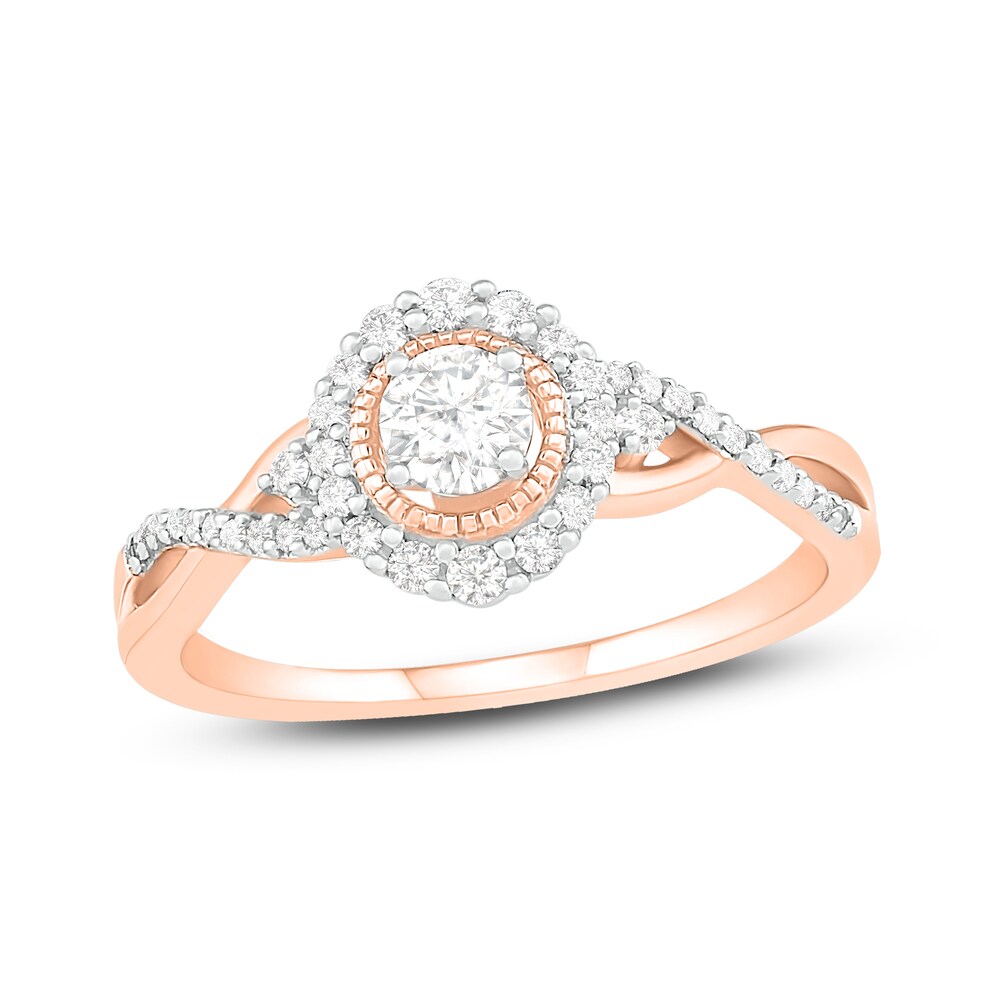 Diamond Engagement Ring 3/8 ct tw Round 14K Rose Gold eI7ldef3