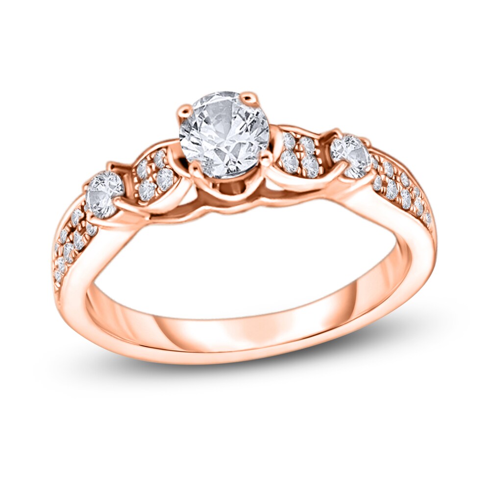 Diamond Engagement Ring 5/8 ct tw Round 14K Rose Gold eOQ5141F